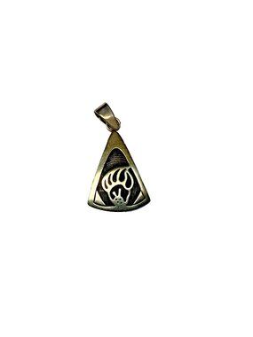 Sterling Silver Overlay Bear Claw Pendant Large Bale